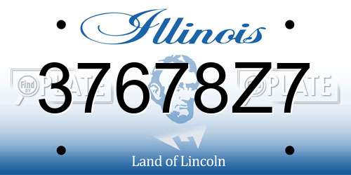 37678Z7 Illinois License Plate