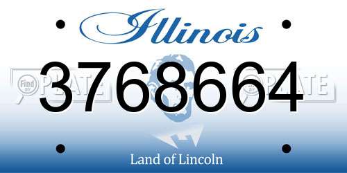 3768664 Illinois License Plate