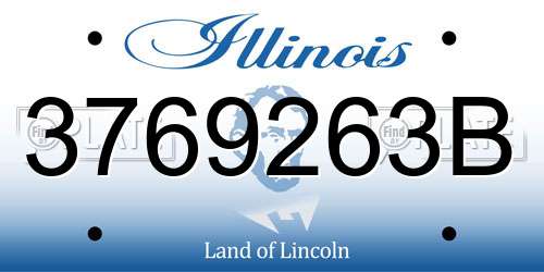 3769263B Illinois License Plate