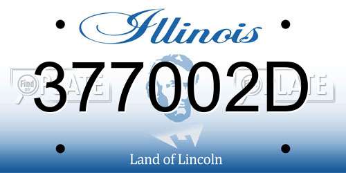 377002D Illinois License Plate