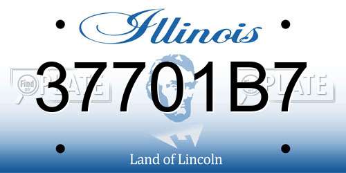 37701B7 Illinois License Plate