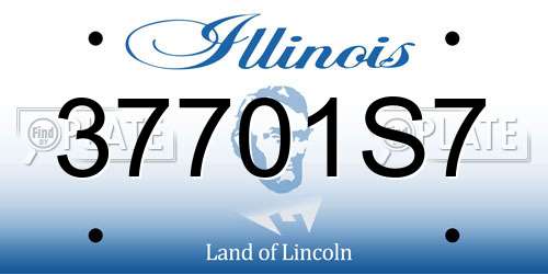37701S7 Illinois License Plate