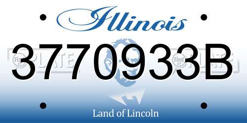 3770933B Illinois License Plate