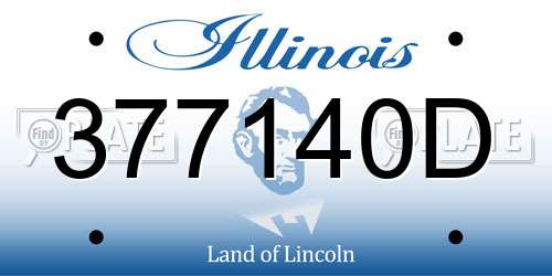 377140D Illinois License Plate