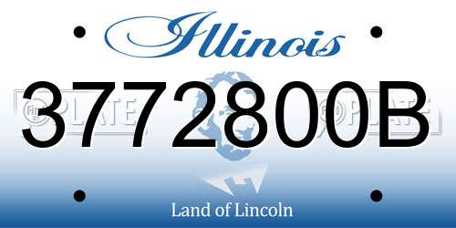 3772800B Illinois License Plate