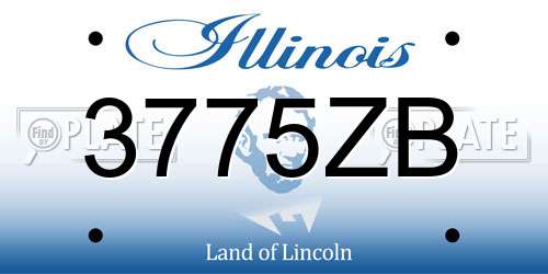 3775ZB Illinois License Plate