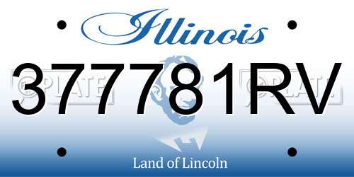 377781RV Illinois License Plate