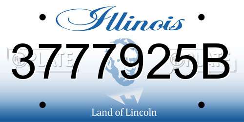 3777925B Illinois License Plate