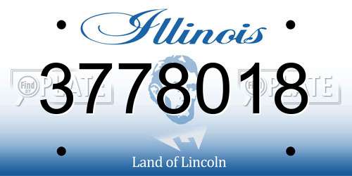 3778018 Illinois License Plate