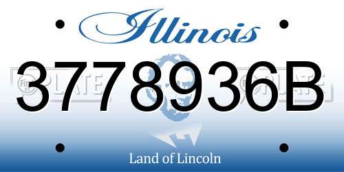 3778936B Illinois License Plate