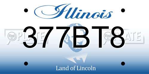 377BT8 Illinois License Plate
