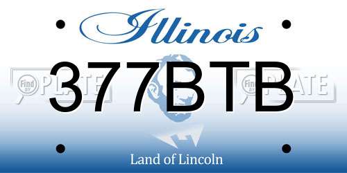 377BTB Illinois License Plate