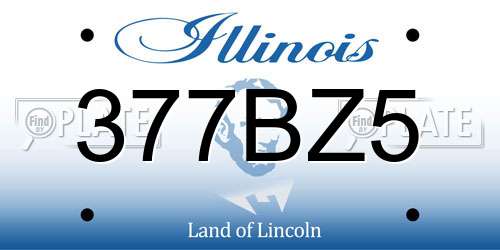 377BZ5 Illinois License Plate