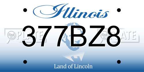 377BZ8 Illinois License Plate