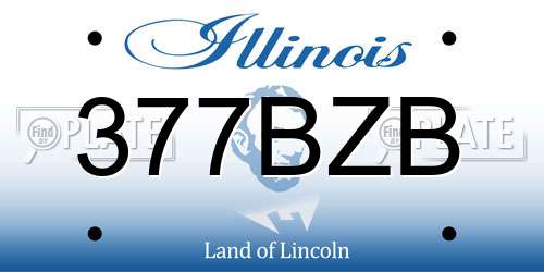 377BZB Illinois License Plate