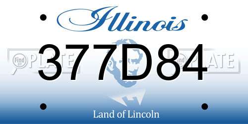 377D84 Illinois License Plate
