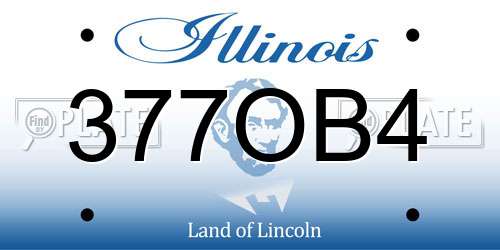 377OB4 Illinois License Plate