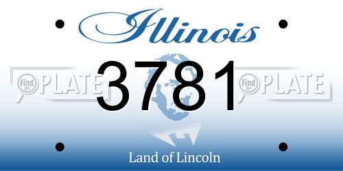 3781 Illinois License Plate