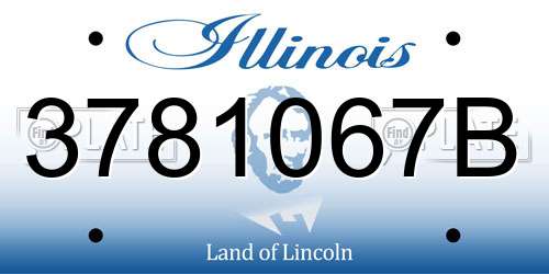 3781067B Illinois License Plate
