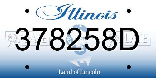 378258D Illinois License Plate