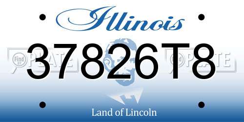 37826T8 Illinois License Plate