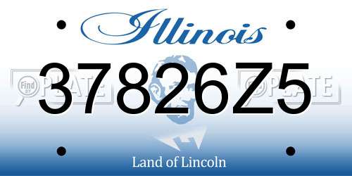 37826Z5 Illinois License Plate