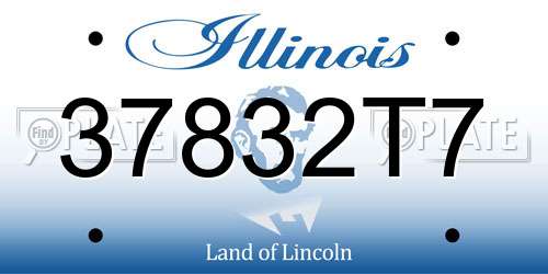 37832T7 Illinois License Plate