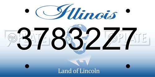 37832Z7 Illinois License Plate