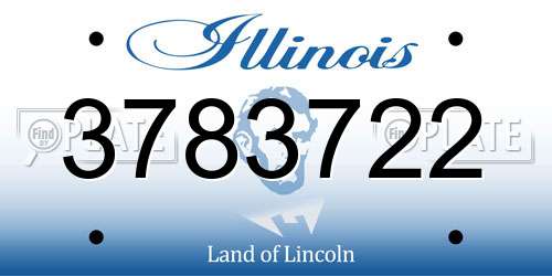 3783722 Illinois License Plate