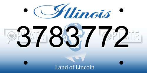 3783772 Illinois License Plate