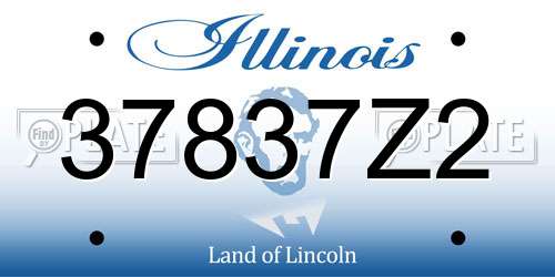 37837Z2 Illinois License Plate