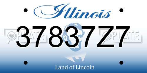 37837Z7 Illinois License Plate