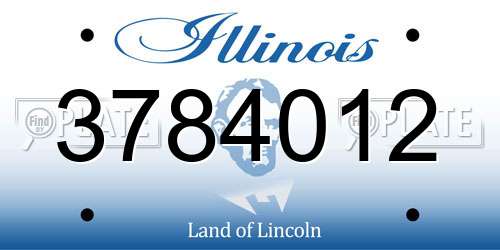 3784012 Illinois License Plate
