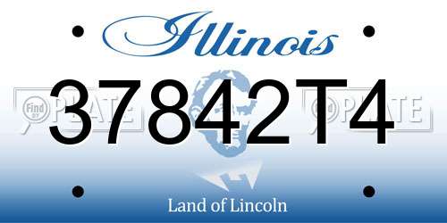 37842T4 Illinois License Plate