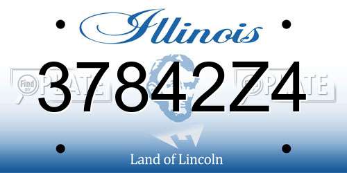 37842Z4 Illinois License Plate