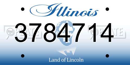 3784714 Illinois License Plate