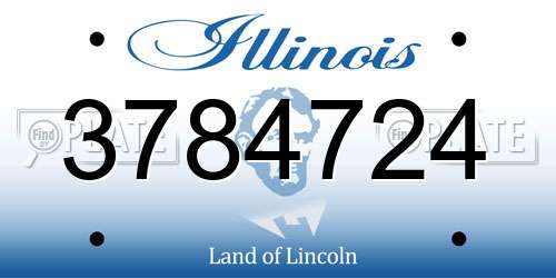 3784724 Illinois License Plate