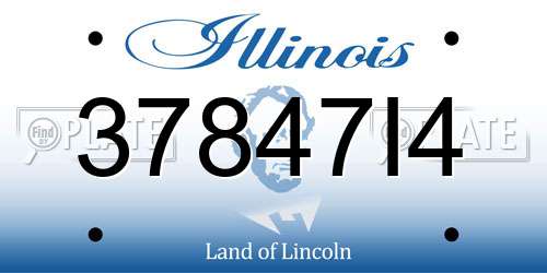 37847I4 Illinois License Plate