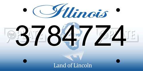 37847Z4 Illinois License Plate