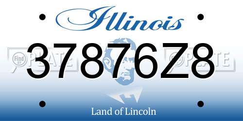 37876Z8 Illinois License Plate