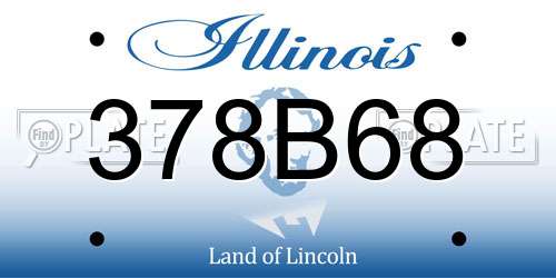 378B68 Illinois License Plate