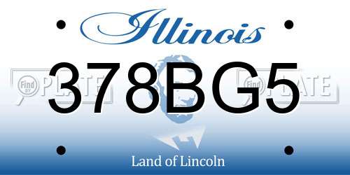 378BG5 Illinois License Plate
