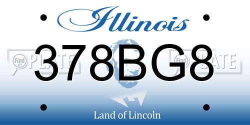 378BG8 Illinois License Plate