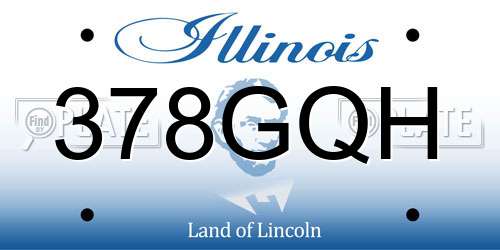 378GQH Illinois License Plate