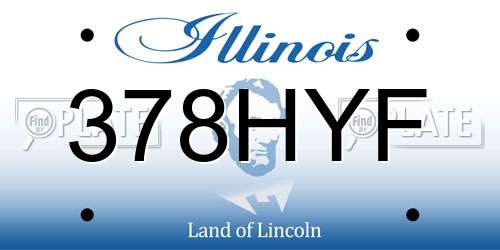 378HYF Illinois License Plate