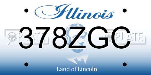 378ZGC Illinois License Plate