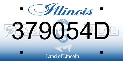 379054D Illinois License Plate