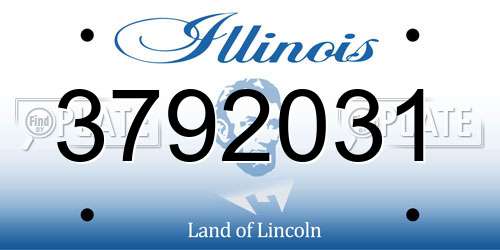 3792031 Illinois License Plate