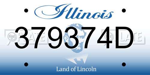 379374D Illinois License Plate