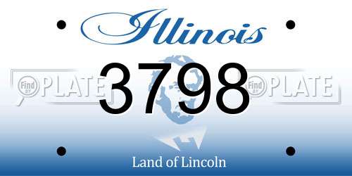 3798 Illinois License Plate